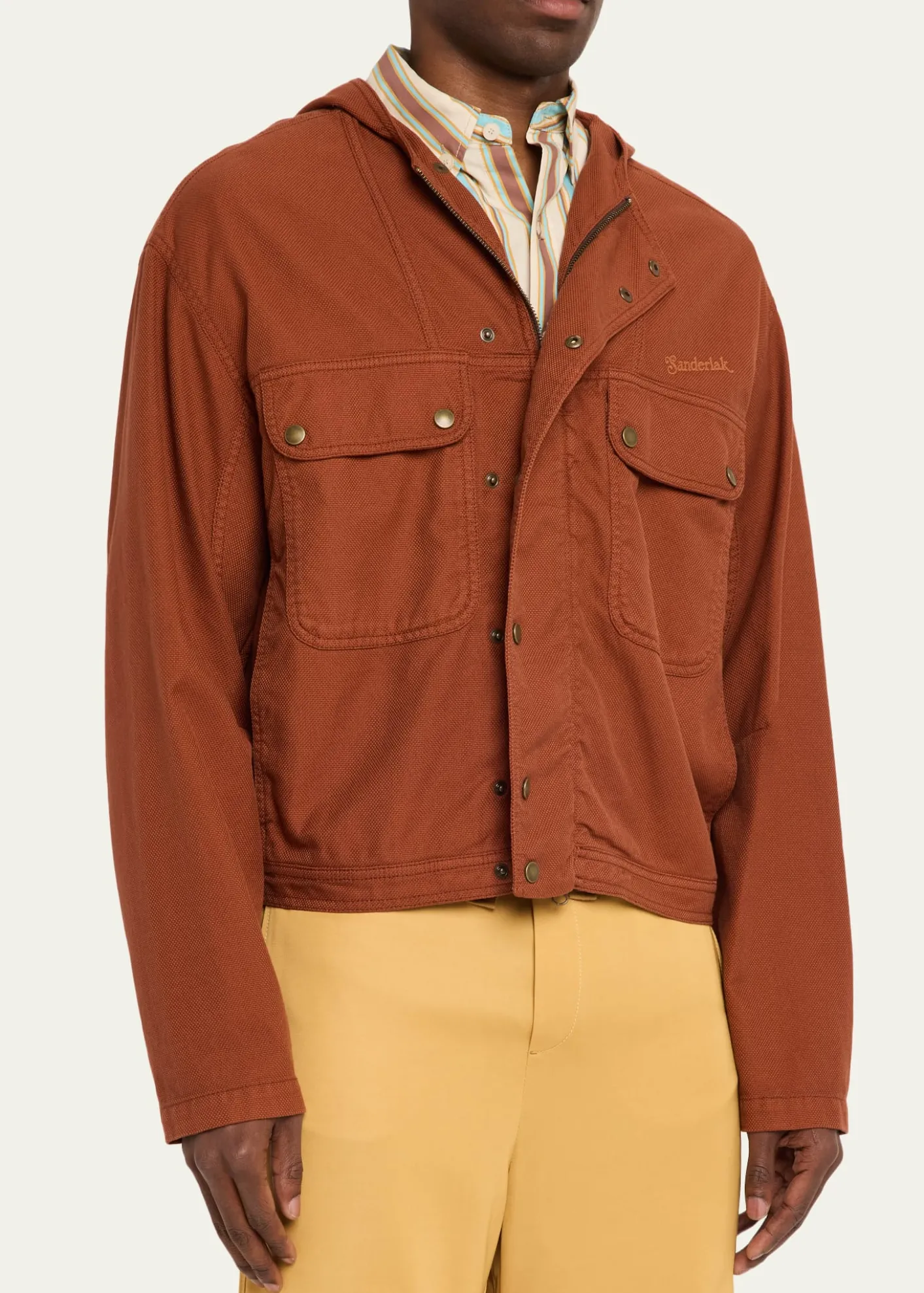 SanderlakMen's Cotton Hooded Utility Jacket