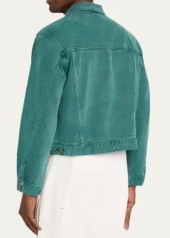SanderlakMen's Cropped Washed Denim Jacket