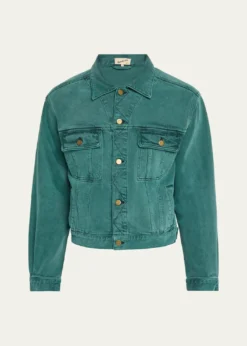 SanderlakMen's Cropped Washed Denim Jacket