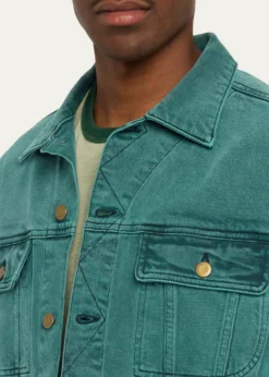 SanderlakMen's Cropped Washed Denim Jacket