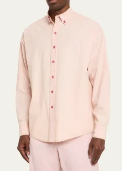 SanderlakMen's Stripe Poplin Oversized Button-Down Shirt
