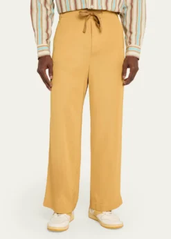 SanderlakMen's Viscose Wide-Leg Drawstring Pants