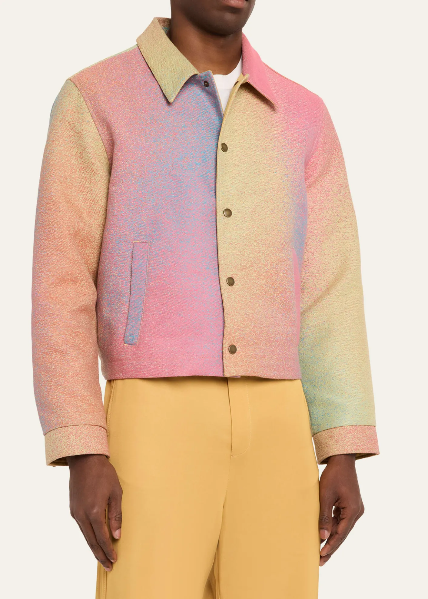 Sanderlakx Maharam Men's Multicolor Jacquard Blouson Jacket