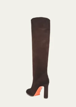 SantoniAndy Suede Stiletto Knee Boots