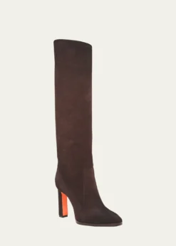SantoniAndy Suede Stiletto Knee Boots