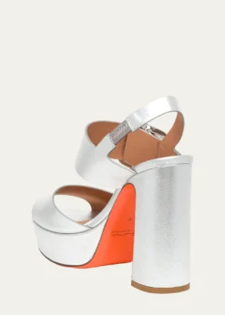SantoniBruxel Metallic Buckle Platform Sandals