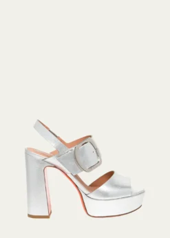 SantoniBruxel Metallic Buckle Platform Sandals