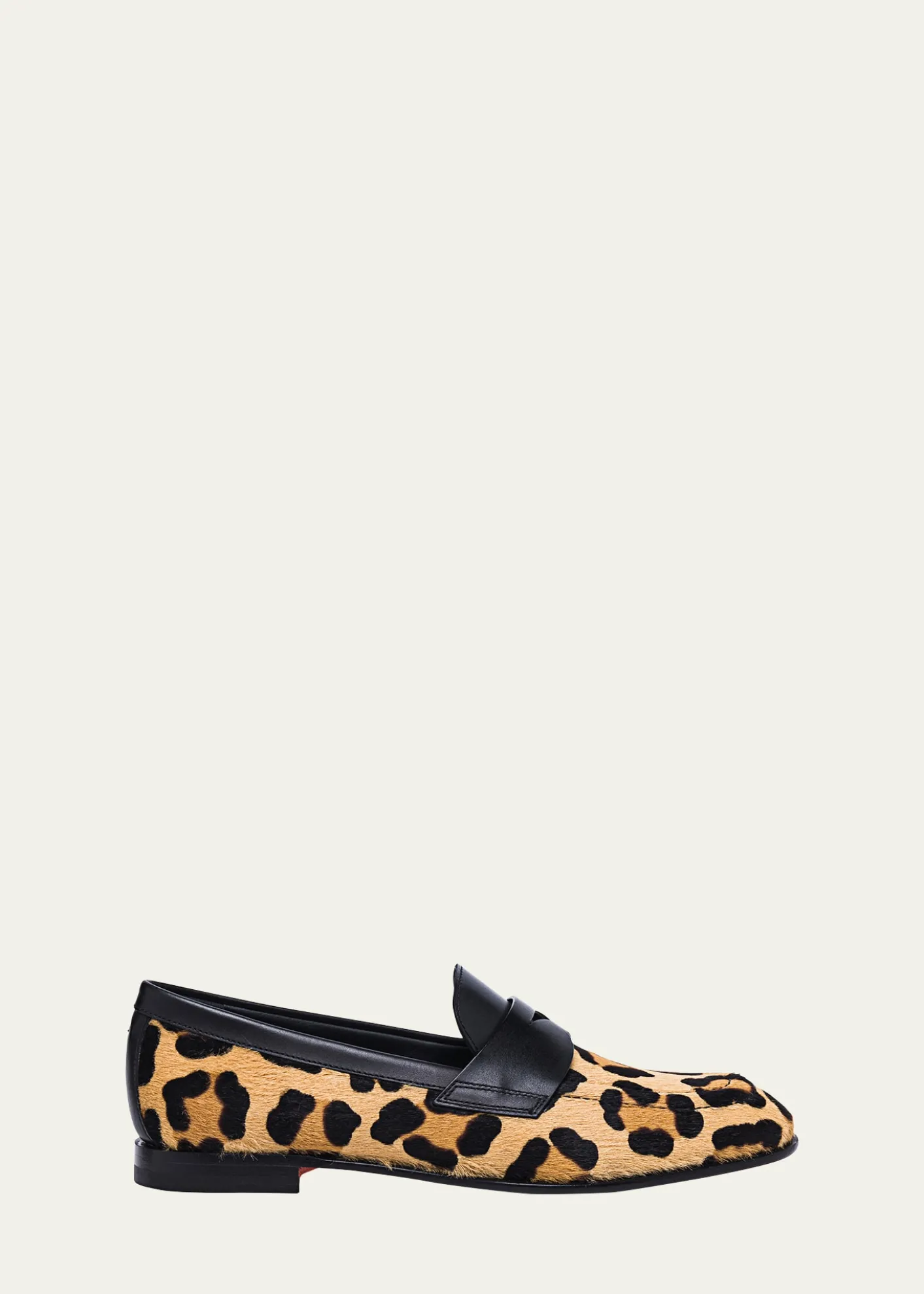 SantoniFacile Leather Leopard Penny Loafers