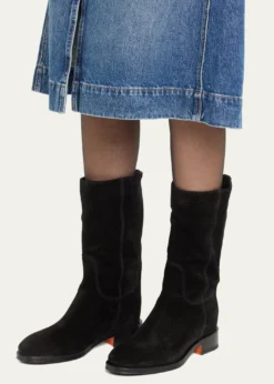 SantoniFleeces Suede Tall Ranch Boots