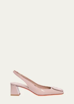 SantoniLemon Patent Buckle Slingback Pumps
