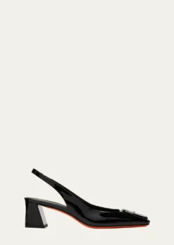 SantoniLemon Patent Buckle Slingback Pumps