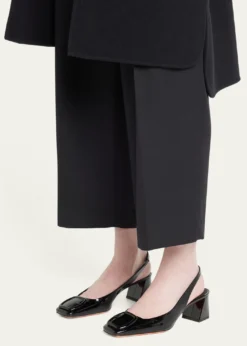 SantoniLemon Patent Buckle Slingback Pumps