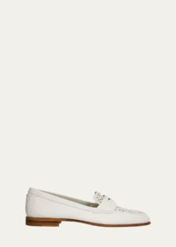 SantoniLuce Woven Leather Penny Loafers