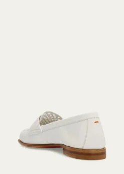 SantoniLuce Woven Leather Penny Loafers
