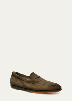 SantoniMen's Carlo Burnished Suede Driving Shoes