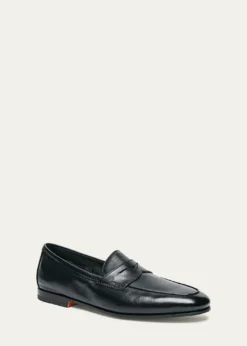 SantoniMen's Carlo Soft Leather Reverse Goodyear Penny Loafers