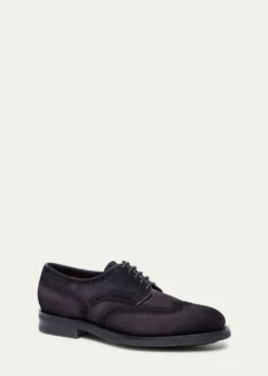 SantoniMen's Emil Suede Brogue Wingtip Derby Shoes