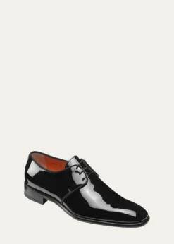 SantoniMen's Isogram Patent Leather Derby Shoes