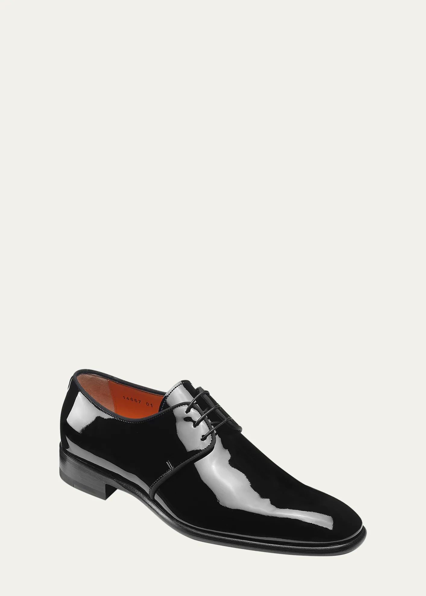 SantoniMen's Isogram Patent Leather Derby Shoes