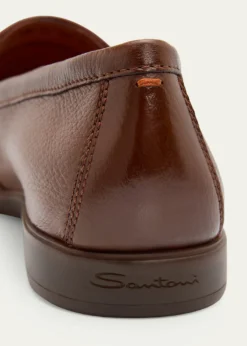 SantoniMen's Malibu Grained Leather Rubber-Sole Loafers