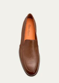 SantoniMen's Malibu Grained Leather Rubber-Sole Loafers
