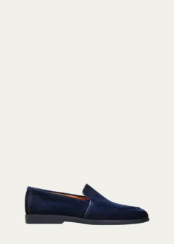 SantoniMen's Malibu Suede Slip-On Sport Loafers
