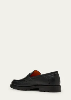 SantoniMen's Rock Deerskin Lug-Sole Penny Loafers