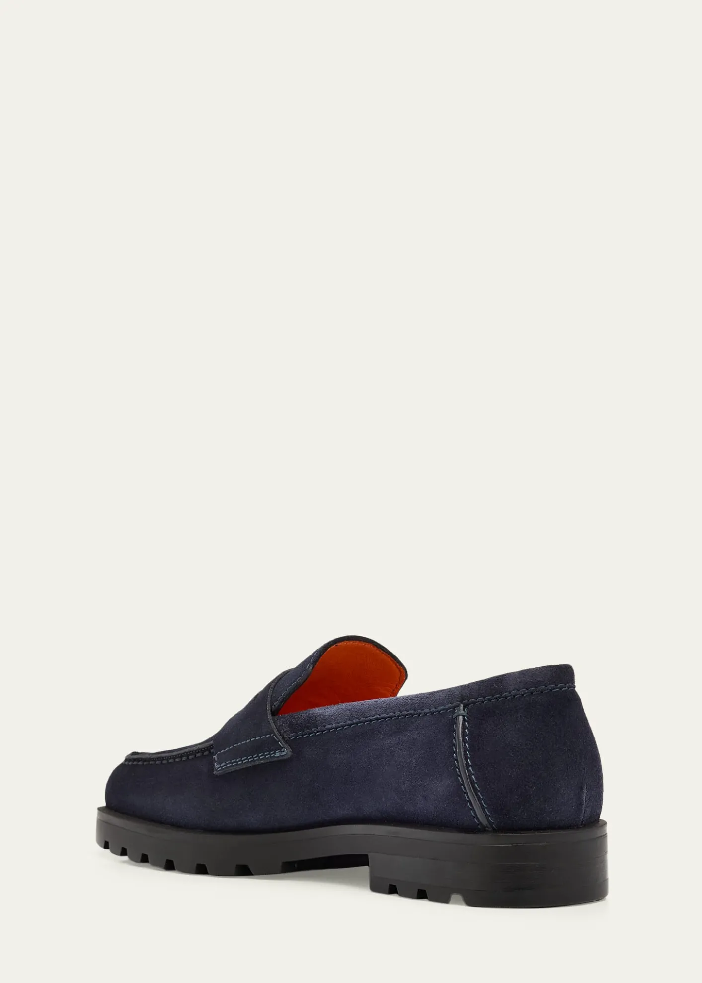 SantoniMen's Rock Suede Lug Sole Penny Loafers