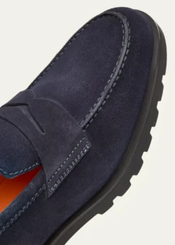 SantoniMen's Rock Suede Lug Sole Penny Loafers