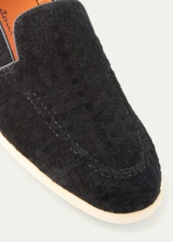 SantoniMen's Theo Woven Suede Loafers
