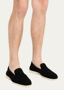 SantoniMen's Theo Woven Suede Loafers
