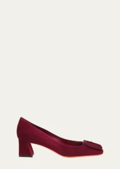 Santoni50mm Hasmig Suede Buckle Pumps