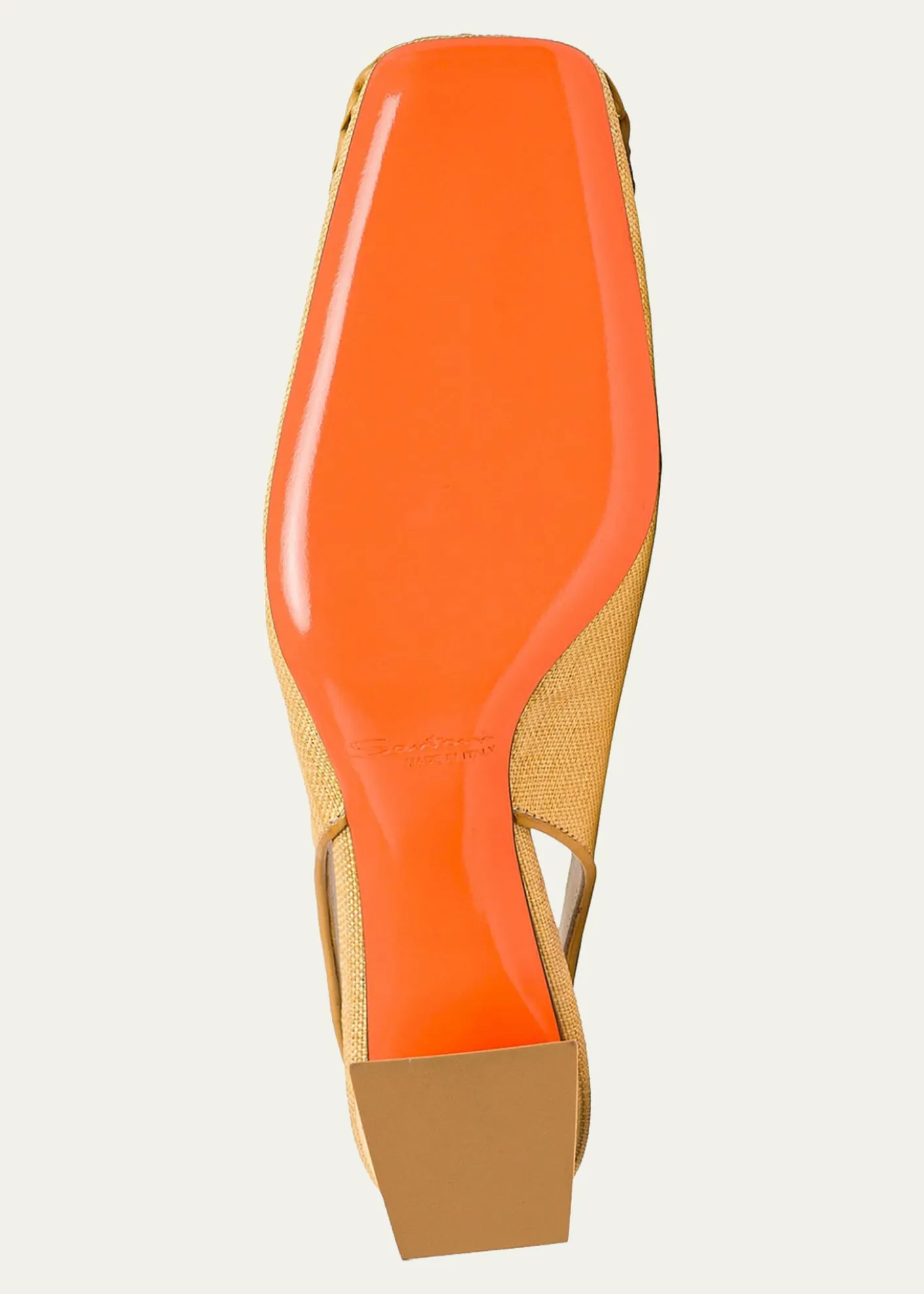 Santoni50mm Lemon Raffia and Leather Slingback Pumps