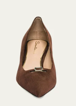 Santoni55mm Sabine Suede Buckle Pumps