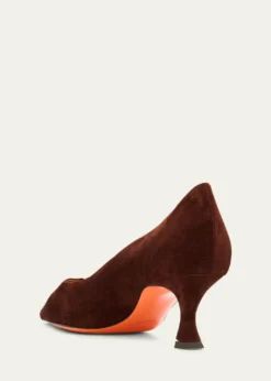 Santoni55mm Sabine Suede Buckle Pumps