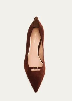 Santoni55mm Sabine Suede Buckle Pumps