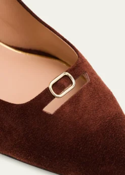 Santoni55mm Sabine Suede Buckle Pumps