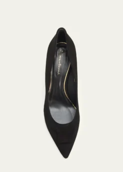 Santoni65mm Suede Pointed-Toe Pumps