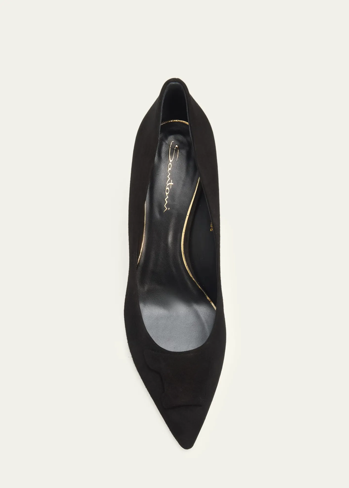 Santoni65mm Suede Pointed-Toe Pumps