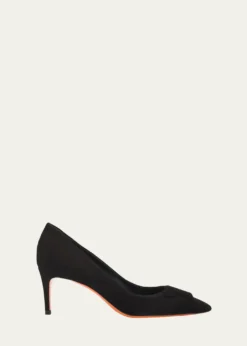 Santoni65mm Suede Pointed-Toe Pumps