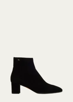 SantoniSuede Block-Heel Ankle Booties