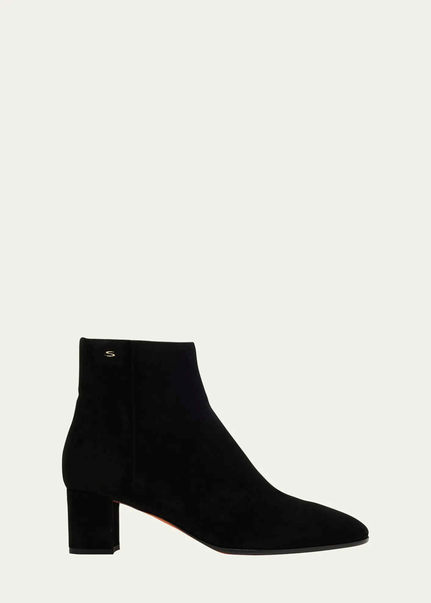 SantoniSuede Block-Heel Ankle Booties