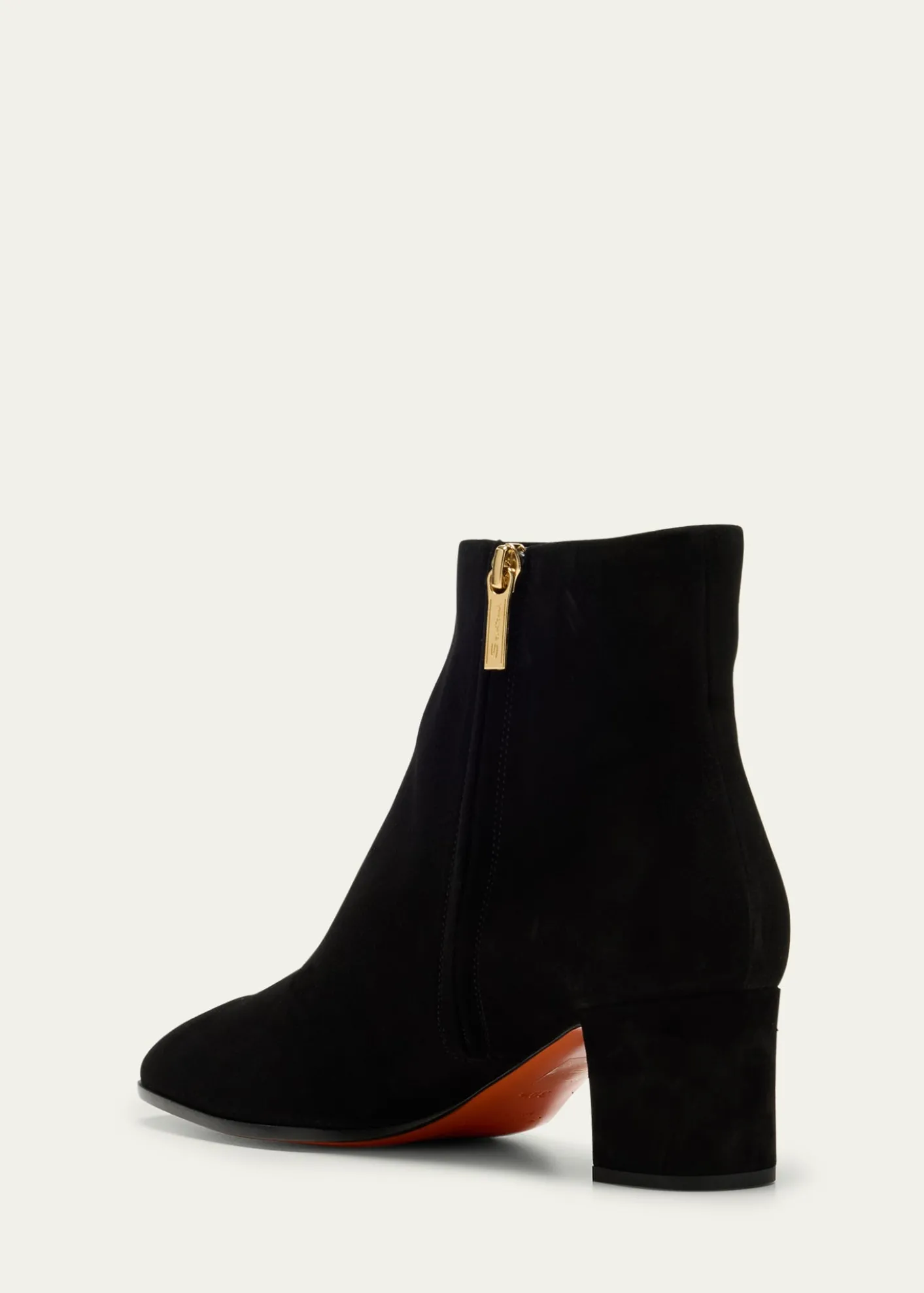 SantoniSuede Block-Heel Ankle Booties