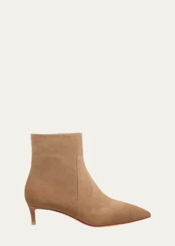 SantoniSuede Kitten Heel Ankle Booties