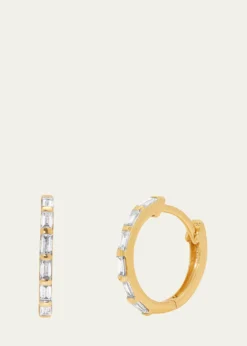 Sara WeinstockDujour 18K Gold Diamond Baguette Hoop Earrings