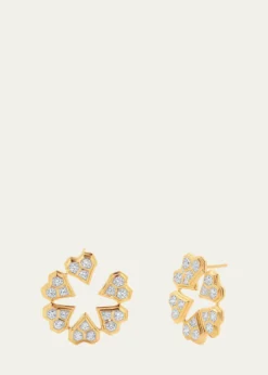 Sara WeinstockHoney Comb 18K Gold & Diamond Front-to-Back Heart Earrings