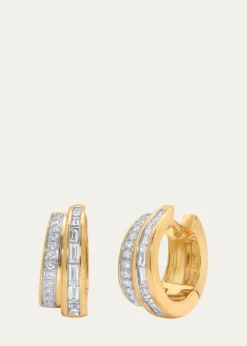 Sara WeinstockPapua 18K Gold & 2-Row Diamond Huggie Earrings