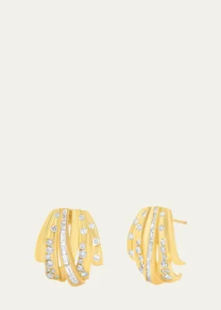 Sara WeinstockPapua 18K Gold Diamond Crossover Earrings