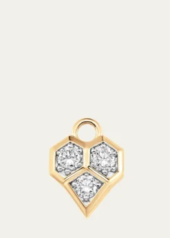 Sara WeinstockHoney Comb 18K Gold & Diamond Pendant Charm