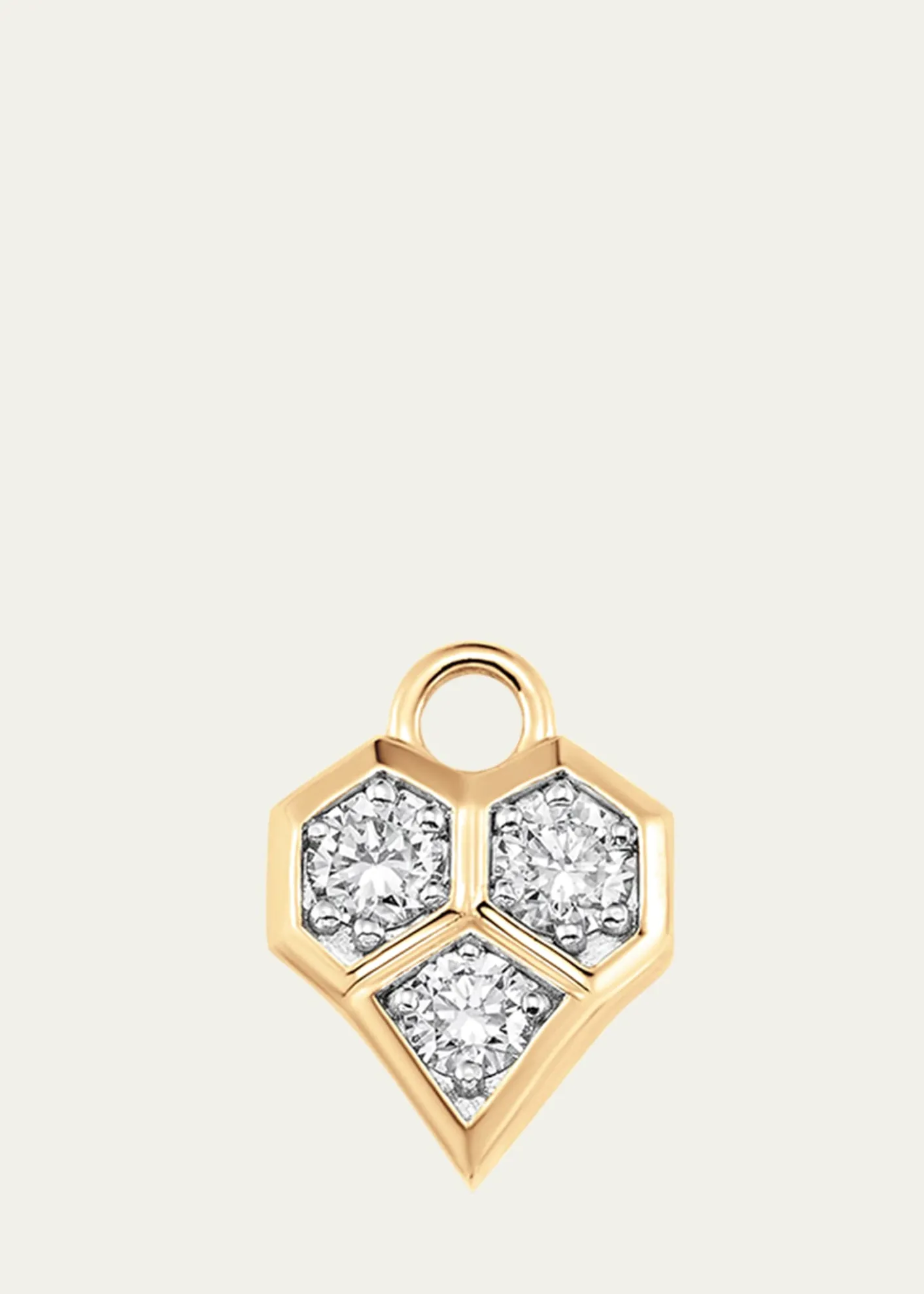 Sara WeinstockHoney Comb 18K Gold & Diamond Pendant Charm
